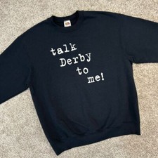 Vintage Talk Derby To Me Crewneck Sweatshirt Fruit of Loom Men Size Large Black