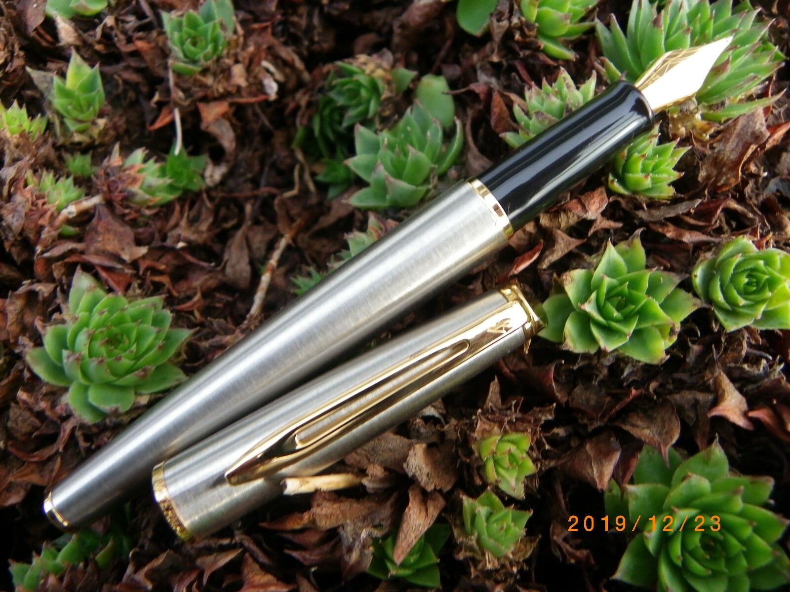 Stylo Plume Waterman Hémisphère Acier Brossé Argenté pour Écriture Fine et Signature
