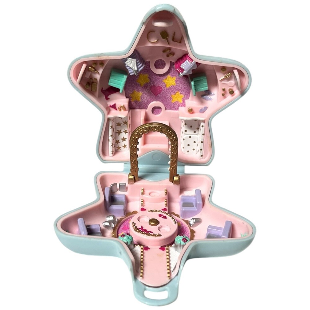 Vintage 1992 Polly Pocket Bluebird Toys Fashion Fun Teal StarCompact Playset