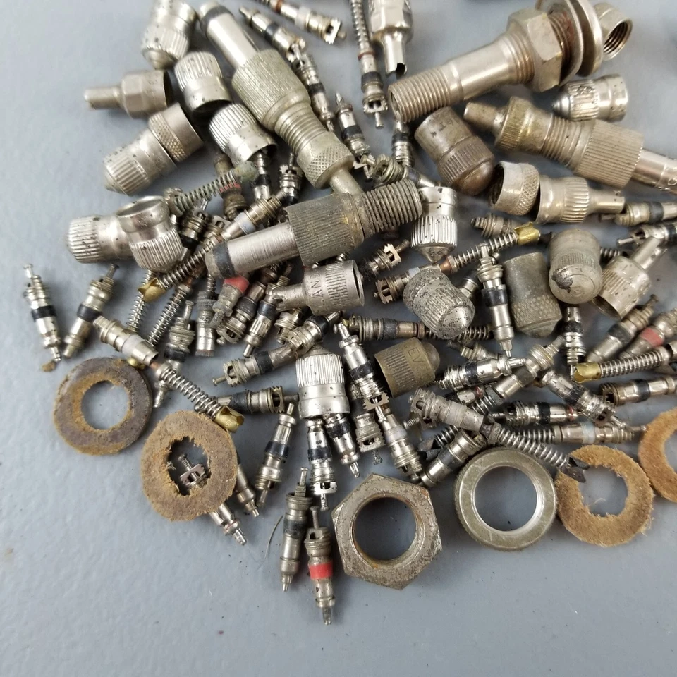 Antique Vintage Schrader and Other Tire Valve Stem Cap Nut Parts Lot - Image 3 of 4