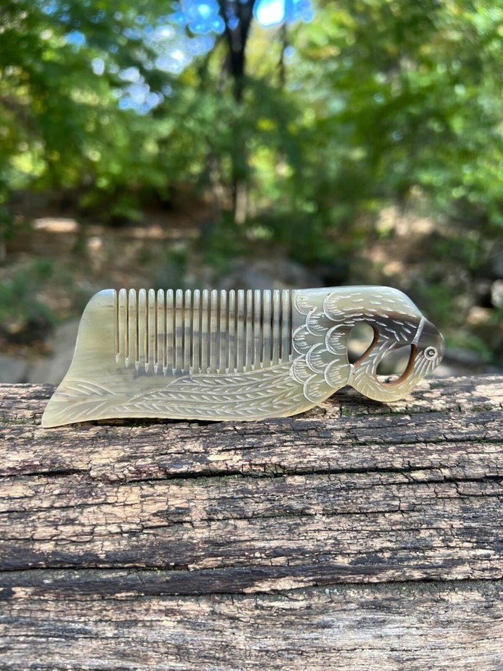 Authentic Ox Horn Comb Thickened Yak Horn Hair Comb Massage Comb Hair