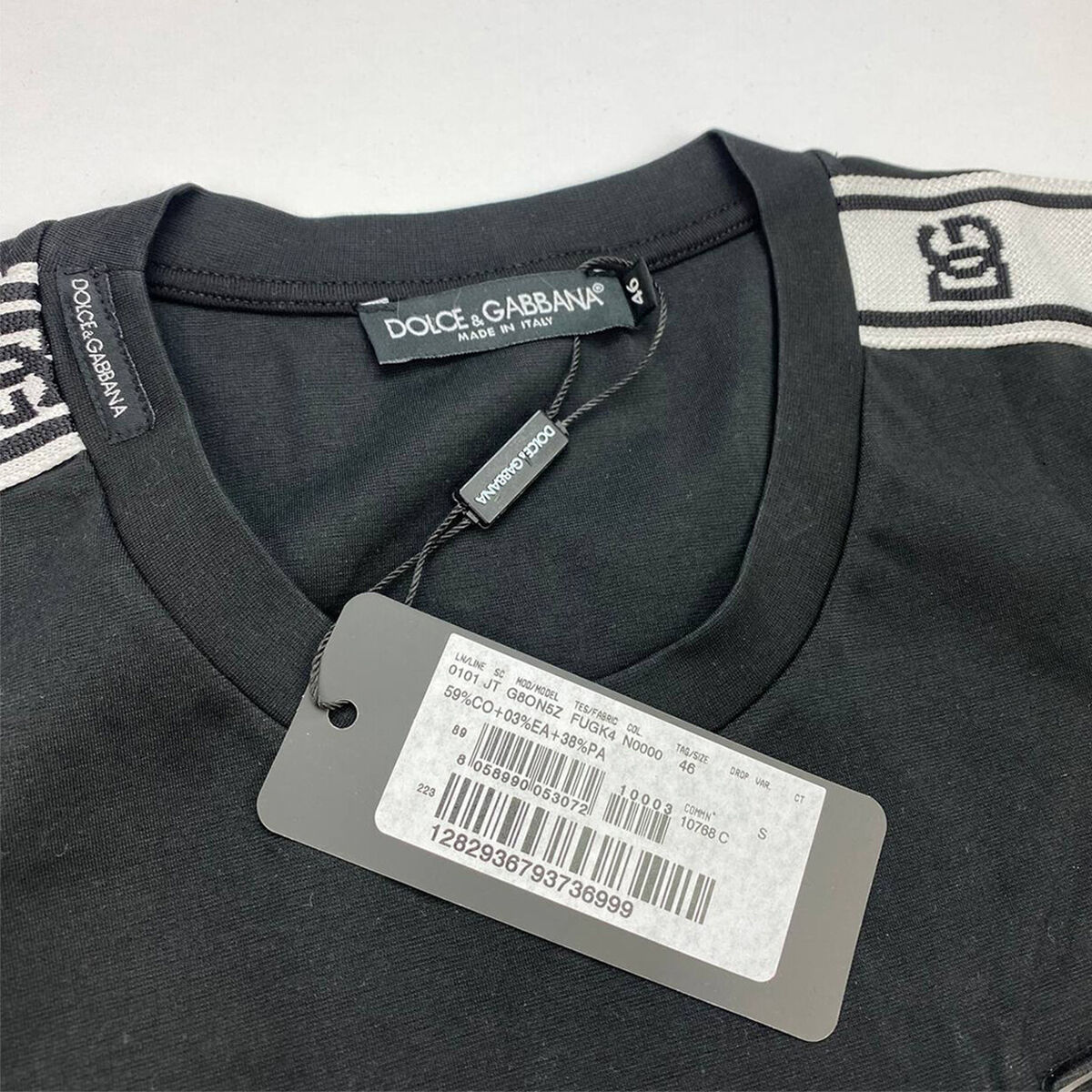 DOLCE&GABBANA カットソー Dolce & Gabbana Logo-Tape Oversize Black Men's T-shirt | eBay