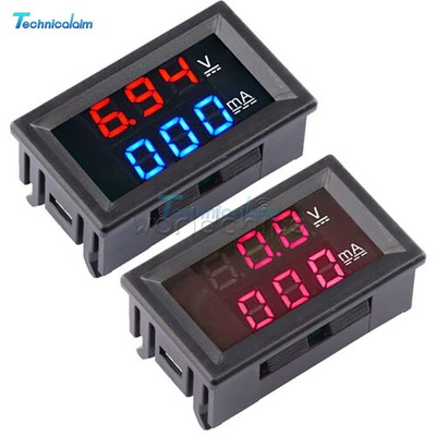 DC 100V 1A Voltmeter Ammeter Dual LED Display Digital Voltage Amp Meter Panel