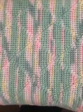 handmade knitted baby blanket pastels