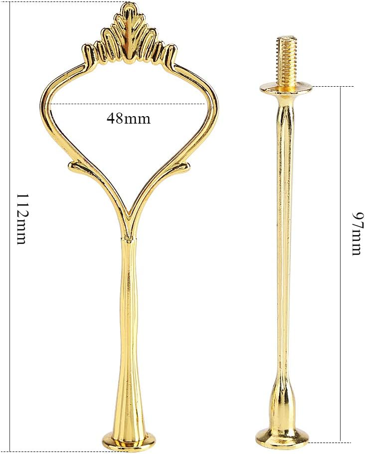 1 Set 2 Tier Crown Cake Stand Cake Plate Stand Handle Hardware Cake