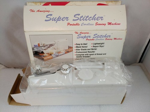 VTG Super Stitcher Cordless Sewing Machine Portable Stitch Sew Hand Held 1992 (D - Picture 3 of 4