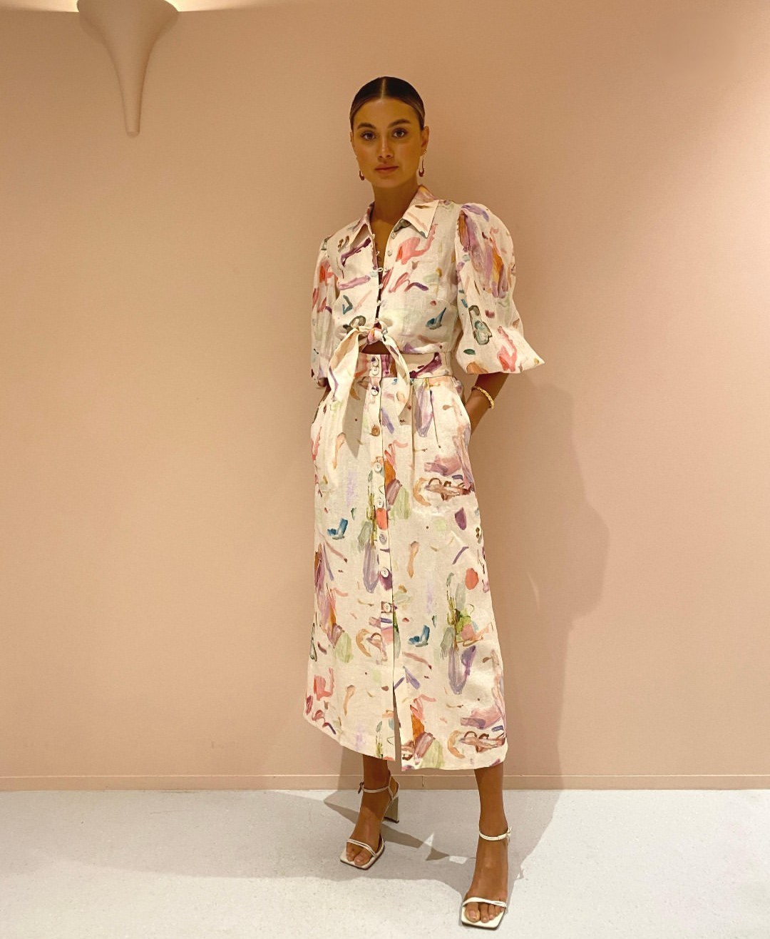 NEW Alemais Annie Rose Linen Rare Shirt Dress Size AU 10 US 6 image 2