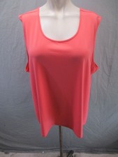 North Style Size 2X Womens Red Sleeveless Round Neck Casual Everyday Top 564