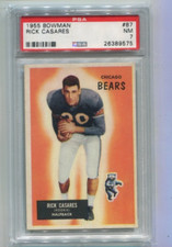 1955 Bowman - RICK CASARES - Rookie Card #87 - CHICAGO BEARS  PSA 7. rookie card picture
