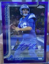 2025 Topps Chrome Jared Goff Purple Refractor Auto / 75 BA-JGO
