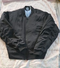 184--adidas Originals Men's Black Bomber Jacket Full Zip Pockets Size L AZ0088