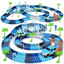 Flexible 269 PCS Frozen Race Track Set with 2 Cars - Perfect Birthday Gift!