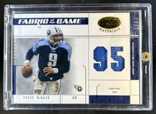 2003 Leaf Certified Materials Steve McNair Fabric of the Game Jersey Auto #/95