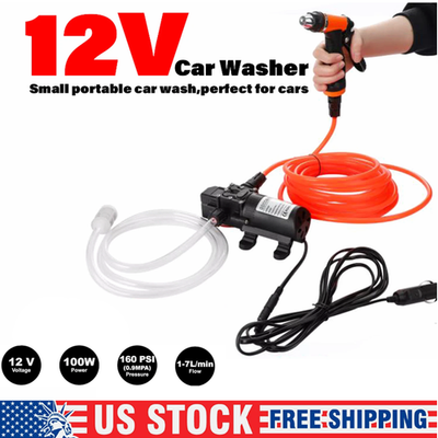 #ad 160PSI High Pressure Electric Car Washer Pump Wash 12V Clean Kit Portable 100W $26.98