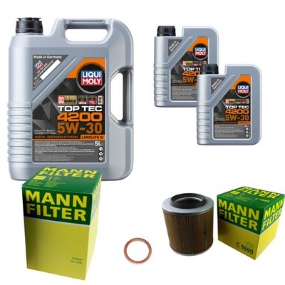 MANN Inspektionspaket 7 L LIQUI MOLY Top Tec 4200 5W-30 für Opel Campo TF 2.5