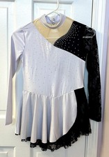 Girls Figure Ice Skating Dress Ballet Dance Costume Gymnastics Skirted Leotard