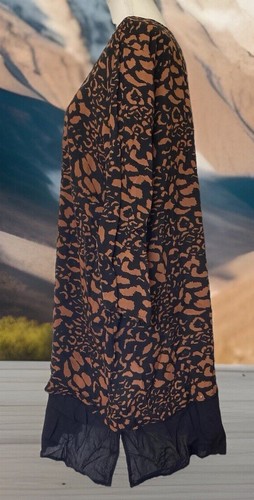 JENDI TUNIC~SIZE 16~3/4 SLEEVES ~COLLARLESS~LIGHTWEIGHT~SLITS AT SIDES - Picture 3 of 5