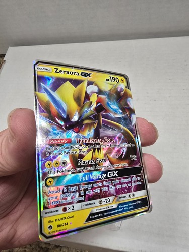 Pokémon TCG: Zeraora GX Sun & Moon - Lost Thunder 86/214 Holo Ultra Rare - Picture 2 of 3