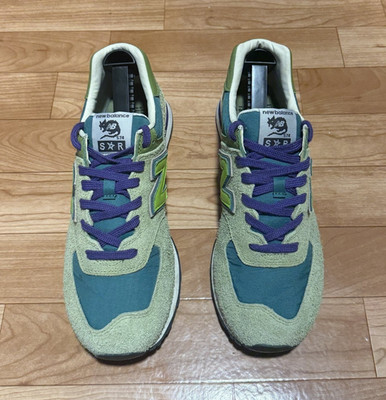 New Balance 574 Stray Rats ML574RAU Green Blue Purple Suede Low Top Lace Up