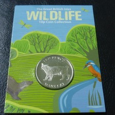 King Charles Manx Cat 10p Coin BU + Card