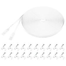 Cat 6 Ethernet Cable 98ft 32AWG High Speed RJ45 Cat6 Patch Cord with Clips White