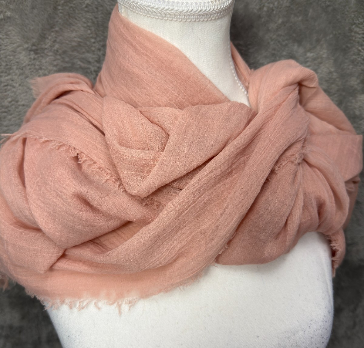 MixIt Raw Hem Pink Polyester Rectangular Scarf Bo… - image 1