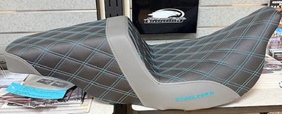 0801-1135 Saddlemen Step-Up LS Seat Grey with Blue Stitching