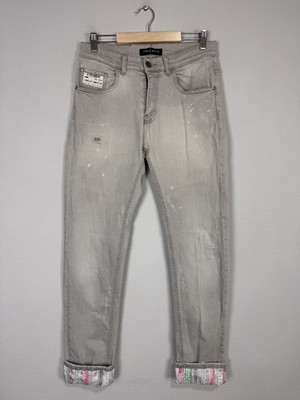 Frankie Morello Milan Italian Style Gray Ripped Luxury Jeans Sz 32