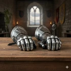 Medieval Steel Gauntlet Gloves Knight Armor Hand Protection LARP Cosplay Costume