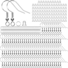 Earring Hooks, 300 Pieces S925 Anti-Allergy Earring Making Supplies, Jewellery