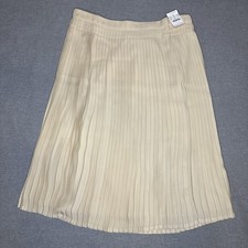 J Crew Gwyneth Pleated Slip Skirt Size 8 Pull On Midi 100 Silk Ivory NWT