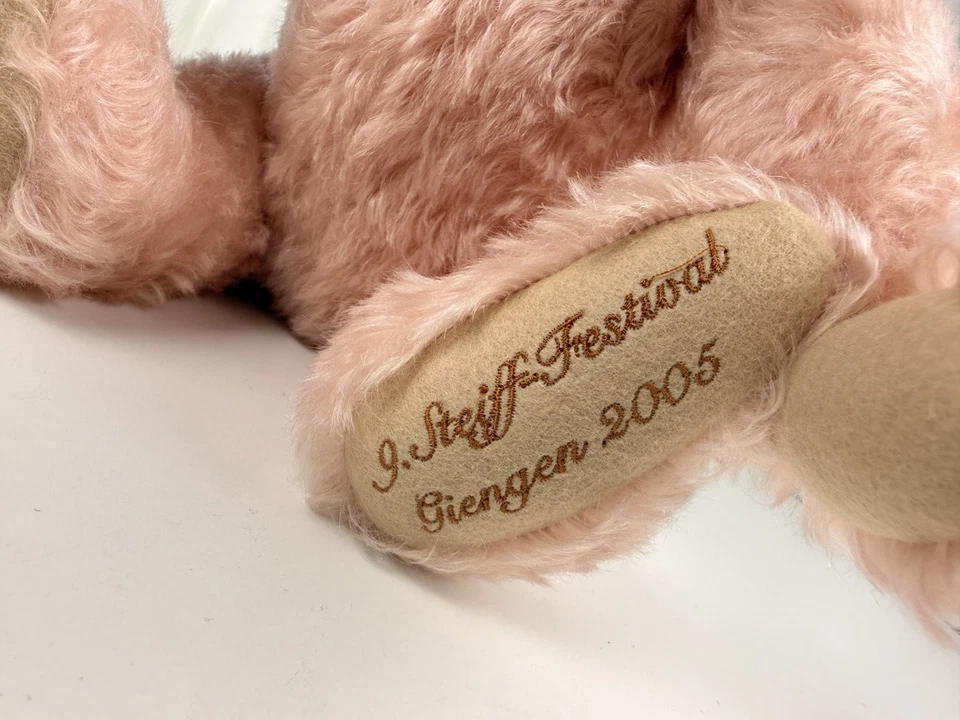 Steiff Tier 655845 ours en peluche rose 44 cm. Excellent état - Photo 2/4