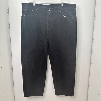 Levi's 550 Jeans 46x28 Men Relaxed Fit Straight Leg Black Denim Casual