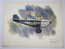Vintage Nixon Galloway United Airlines Airplane Litho Art Print Curtiss Falcon