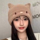 Woolen Hat Womens Autumn and Winter Knitted Warm Hat Cute Cat Ears Beanies Cap