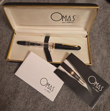 Penna stilografica Omas 630 dimostratrice trasparente con terminale nero e tappo GT NOS in scatola