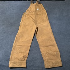 NWOT Men  s Carhartt Brown Double Knee Bib Overalls Size 32/32 102776-211