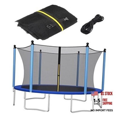 Trampoline Safety Net 6FT 8FT 10FT 12FT 14FT 15FT 16FT Round 12FT-8Poles Black
