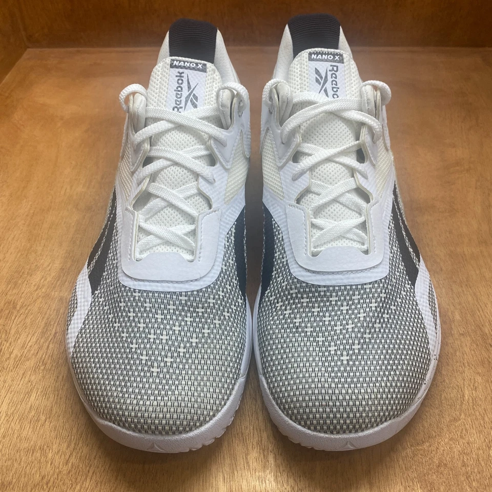 Reebok Nano X Hombres 9.5 Blanco Negro Atlético Crossfit Cross Trainer Zapatos EH3094 Foto 3 de 4