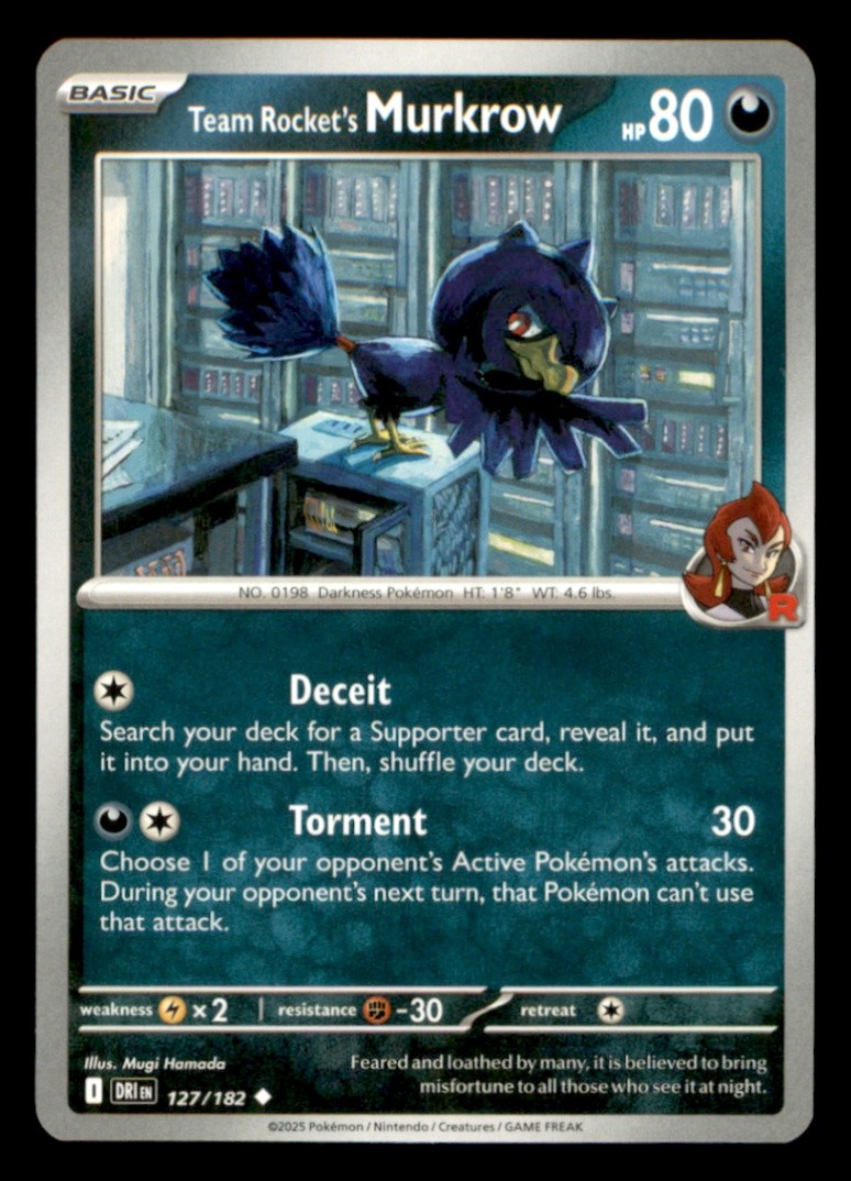Team Rocket's Murkrow Common ME: Ascended Heroes 126/217 NM Normal Pokemon