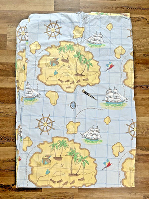 The Company Store Twin Duvet Sailing Ships Treasure Map Twin Size