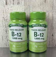 Lot Of 2 Nature's Truth Time Released Vitamin B12 1000mcg 75 Tablets