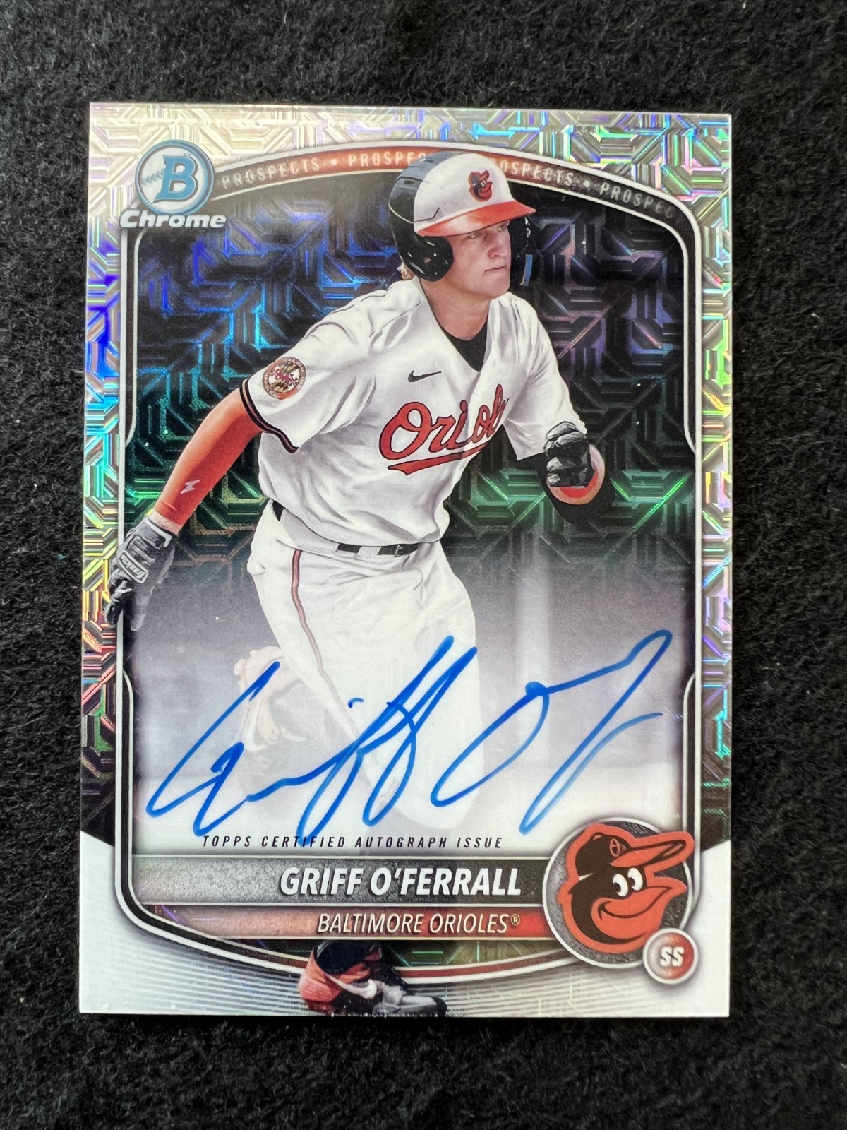 2025 Bowman Chrome Mojo Refractor On Card Auto Griff O'Ferrall Orioles 🔥⚾️🔥