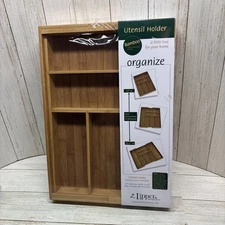 Style Selections 18-in x 23-in Bamboo Expandable Drawer Utensil Organizer