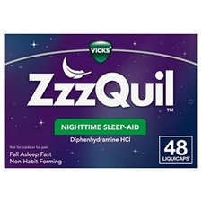 ZzzQuil, Nighttime Sleep Aid LiquiCaps, 25 mg 48 Count Pack of 1 , -