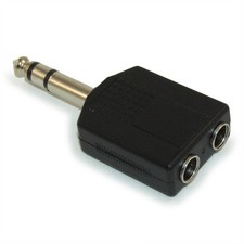 1/4inch Stereo TRS Male Plug to Dual 1/4inch Stereo TRS Female Splitter Adapter