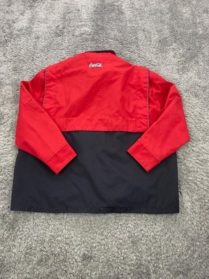 Coca Cola Jacket Men XL Colorblock Flexbac Windbreaker Coat Vtg