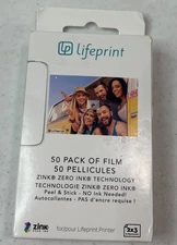 Lifeprint 50 Pack White Zink Sticky Photo Film for 2x3 Printer Hyperphotos New