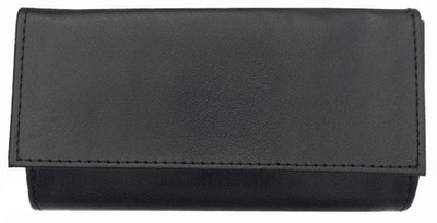 vinyl tobacco pouch Casteford Black Vinyl & Plaid Tri Fold Rollup Pipe Tobacco Pouch - 7503
