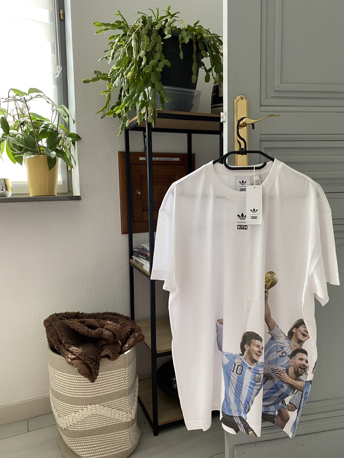 T-shirt Adidas Kith Messi Coupe du Monde de Football en coton noir taille M